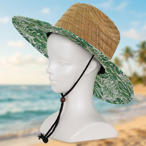 Excellent Breathability Beach Outings Monstera Travelling Unisex Straw <b>Hats</b> For Women - Product Image 2