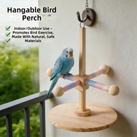 Mainan Burung Gantung Parrot Rotating Perch Windmill Stand, untuk Stimulasi Mental, Interaksi, Menggigit, Mengasah Paruh dan Cakar