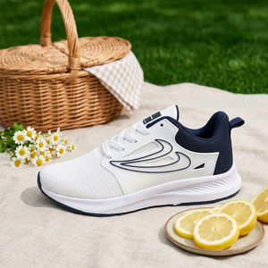 Zapatillas Deportivas Blancas de Malla Transpirable con Cordones, Ligeras, para Entrenamiento en Interiores - Product Image 5