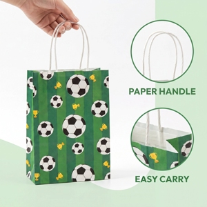 623174 Bolsas de Regalo de Papel con Diseño de Fútbol, Bolsas de Regalo con Asas para Fiestas Infantiles, Cumpleaños, Celebraciones Deportivas - Product Image 6