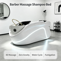 Lit de spa capillaire avec bande lumineuse LED, panneau de commande numérique, boutons tactiles, fauteuil de lavage de cheveux, équipement intelligent pour salon