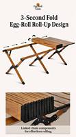 Ensemble table et chaises pliantes en aluminium léger Wisteria, motif bois, résistant à la corrosion, portable, pour extérieur, patio, cadeau