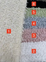 Tissu plissé en mousseline de soie à pampilles 3D effet plume, nouveau style, tissu brodé élastique pour jupes, chemises et vêtements de mode