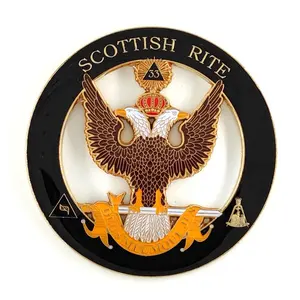 Scottish rite 33 double head eagle wings up 3" metal craft Masonic Scottish rite car emblem