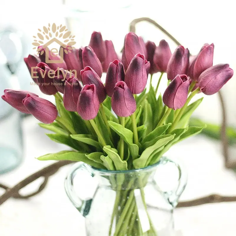 Fleurs artificielles en soie, tulipe miniature, vente en gros, décoration de maison, de mariage