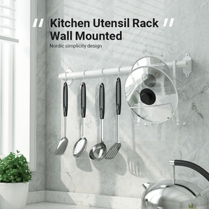Supports de rangement muraux en métal auto-adhésifs robustes outil de nettoyage organisateur de <span class=keywords><strong>balai</strong></span> pour <span class=keywords><strong>cuisine</strong></span> jardin blanchisserie - Product Image 4
