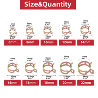 Kit d'assortiment de 75 colliers de serrage à ressort épaissis pour tuyaux d'aspiration, de carburant, d'eau et de silicone – Accessoires de quincaillerie