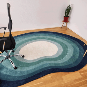 Tapis de salon rectangulaire, couleur unie, dégradé, luxe léger, fait main, moderne, rétro français, haut de gamme - Product Image 1