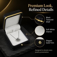Großhandel Fabrik Schmuckbox Schwarze Leder-Schmuckreisebox mit Individuellem Logo für Ring Armband Anhänger Verpackung