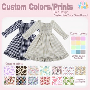 2026 OEM ODM Long Sleeve Baby Girl <strong>Ruffles</strong> Print Casual <strong>Dress</strong> Puffy <strong>All</strong> Season Eco-Friendly Breathable Children's <strong>Dress</strong> - Product Image 3