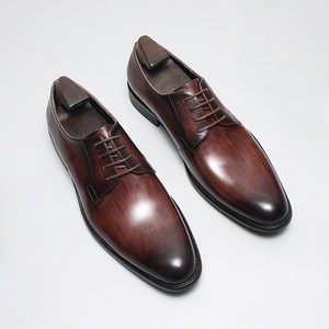 2025 nuevo modelo hecho a mano de cuero de vaca de grano superior para hombres zapatos de traje de negocios-zapatos de negocios de caballero en tamaño 37-46-Zapatos con cordones - Product Image 1