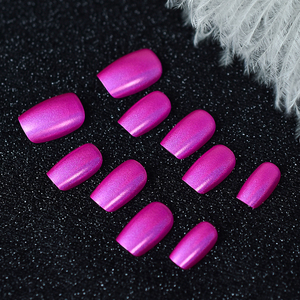 <span class=keywords><strong>Uñas</strong></span> Postizas Color Rosa Brillante, Diseño Cuadrado Mediano, <span class=keywords><strong>Uñas</strong></span> <span class=keywords><strong>Acrílicas</strong></span> para Manicura DIY, Salón <span class=keywords><strong>de</strong></span> Belleza, Bodas y Citas - Product Image 1