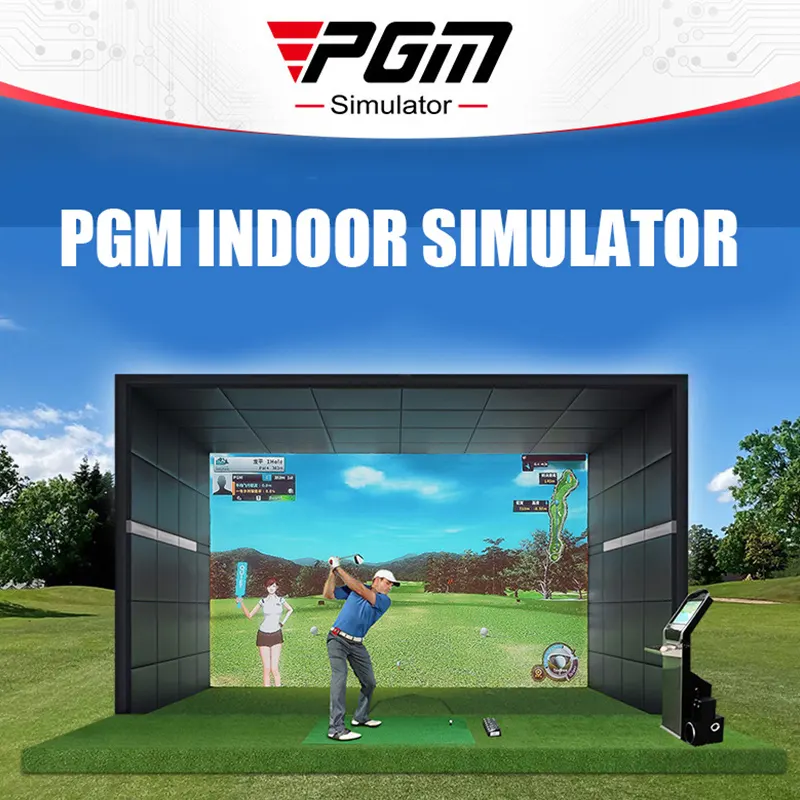 Simulador de golf para interiores PGM P6 china, proyector de cámara 4K, sistema coreano, simulador virtual de golf para práctica de entrenamiento en casa