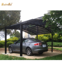 Abri de voiture moderne en aluminium imperméable pour 2 véhicules avec structure thermolaquée, couleur personnalisable, 12'x20', abri de stationnement extérieur extra large