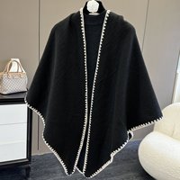 Écharpe élégante en laine d'hiver de couleur unie de luxe pour femmes, châle en cachemire, couverture, poncho, foulards chauds à la mode