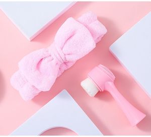 Bandeau portatif mignon de brosse de nettoyage du visage + brosses pour le nettoyage du visage Kit facial et brosse de bande de cheveux à usage domestique - Product Image 4