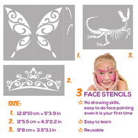 Modèles personnalisés visage corps peinture pochoirs adhésifs non toxiques PVC gaufrage pochoirs de tatouage temporaire tatouage pour les enfants