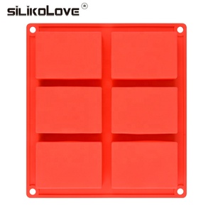 MUYULINS Factory 6-Cavity Rectangular Shape Maker LFGB Platinum Non-Stick BPA-Free <b>Silicone</b> Soap Mold - Product Image 3