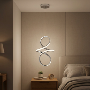 โคมไฟเพดาน LED ทรงเกลียวโครเมียม สไตล์โมเดิร์น - Product Image 6