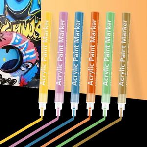 High Quality Customized Non Toxic Permanent Colored Water-Based Acrylic Paint Pens for <b>Painting</b> <b>Stone</b> Ceramic Glass Wood Canvas - Product Image 3