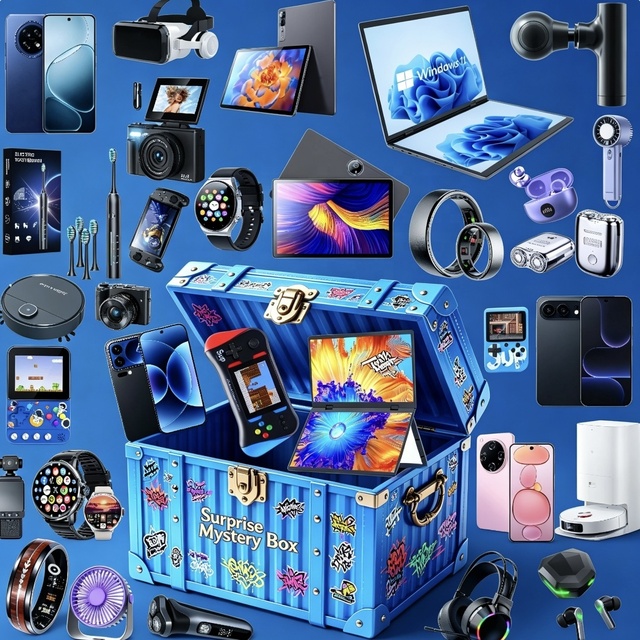 US Direct Shipment Lucky Electronics Surprise Mystery Box Advanced Earphones Smart Watch Mobile Phone Tablet Random Blind Box