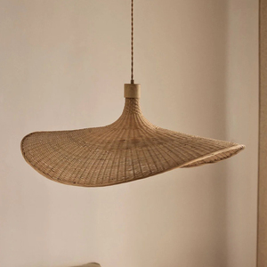 Luminaire suspendu en rotin naturel, style Wabi Sabi, <span class=keywords><strong>lampe</strong></span> suspendue en bambou pour plafond, 100 cm, pour hôtel, maison d'hôtes, villa - Product Image 3