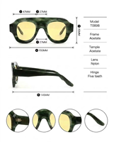Gafas de Sol Unisex con Montura Gruesa y Protección UV400, Estilo Vintage, Polarizadas, de Acetato, Protección UV Total, Venta al Por Mayor