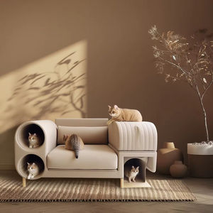 Mobilier de luxe moderne pour chat, en bois et plastique, imperméable, design niche d'arbre, avec lit douillet et fermeture éclair, pour usage intérieur - Product Image 2