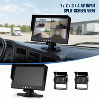 Système de caméra de recul ADAS 7 pouces avec moniteur, câble aviation 4 broches, étanche IP69K, vision nocturne 1080P, image 3D pour le stationnement