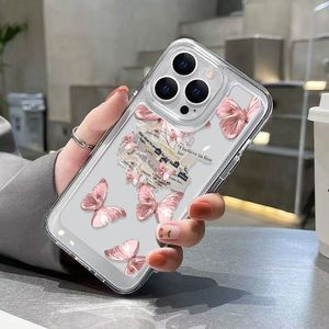 เหมาะสำหรับ iPhone 17 Pro Max เคสโทรศัพท์แบบเต็มตัว ป้องกันการตก ดีไซน์เรียบง่ายและสร้างสรรค์ ลายผีเสื้อสีชมพูอ่อนแบบอัลตร้าเฟียร์รี่ - Product Image 6