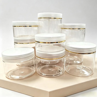 Bocaux en Plastique Transparent Disponibles 200/250/300/400/500/800/1000ml, Pots et Bouteilles en Plastique pour Cosmétiques et Aliments pour Animaux