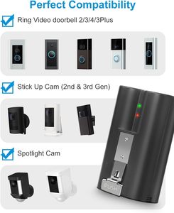 2 Pack 6040mAh 3.65V Rechargeable Lithium Ion Battery with Charger Station Compatible with Ring Video Doorbell Camera Series - Product Image 3