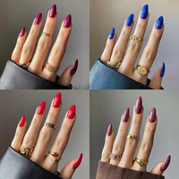 Haute qualité personnalisé ballerine cercueil amande pointu couverture complète faux ongles conseils presse-sur la conception pour doigt prix de gros