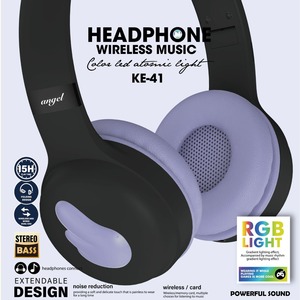 Casque sans fil KE-41 BT 5.3 avec éclairage RGB, circum-auriculaire - Product Image 2