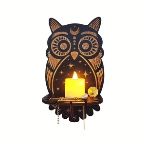 DIY Silicone Mold <b>Epoxy</b> <b>Resin</b> Owl and Fatima Hand Hung Wall Candlestick Crescent Moon and Star Design Craft Mold Home Decoration - Product Image 2