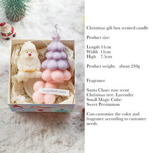 Vente en gros Bougies de sapin de Noël sans fumée Cube Père Noël Bougie parfumée Boîte-cadeau - Product Image 6