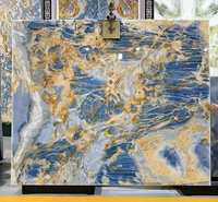 Blauer Onyx Polierte Platte Transluzenter Blauer Onyx-Stein mit Einzigartigen Adern für Wandhintergrund Arbeitsplatte Hotel Villa Dekoration
