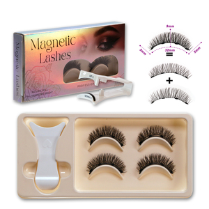 Kit de cils magnétiques doubles sans colle ni eye-liner, boîte holographique, pince à cils <span class=keywords><strong>magnétique</strong></span> quantique, cils artificiels naturels réutilisables et légers - Product Image 5
