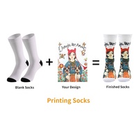 Vente en gros Nouveauté Photo Face Impression numérique Chaussettes personnalisées Drôle Personnalisé Sublimation Chaussettes d'impression personnalisées