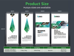 Sang trọng xách tay cơ sở rộng nhôm <span class=keywords><strong>Roll</strong></span>-up biểu ngữ đứng chất lượng cao cho trong nhà và ngoài trời triển lãm hiển thị quảng cáo - Product Image 6