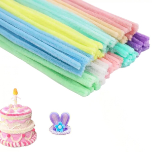 Paquete de 100 Limpiapipas de Chenilla Suaves y Gruesos en 8 Tonos Dulces, Ideales para Manualidades Creativas y Relajantes - Product Image 6