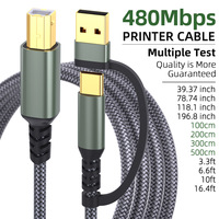 Nouveau câble de données USB plaqué or pour imprimante, charge rapide, USB vers Type-C, connecteur B mâle deux-en-un, tressé, dédié aux imprimantes