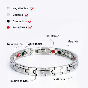 Bracciale germanio con abete sollievo dal dolore Bio terapia pressione sanguigna magnetica quantistica scalare titanio braccialetti energia bracciale - Product Image 2