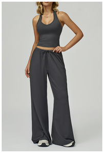 Completo Yoga in Pile Spazzolato Personalizzato Under Lulu, Asciugatura Rapida, Top con Schiena Scoperta, Tuta Sportiva Casual per Corsa e Fitness da <span class=keywords><strong>Donna</strong></span> - Product Image 5