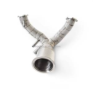 Tuyau de descente avec bouclier thermique en acier inoxydable SS304 pour Volkswagen Touareg 2021-2024 3.0T OPF DPF, système d'échappement de performance avec catalyseur, tuyau de mise à niveau du turbo - Product Image 2