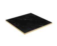 Dessus de table de restaurant Lifepursue Effet marbre noir Bord doré
