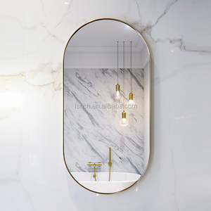 <span class=keywords><strong>Miroir</strong></span> ovale moderne en alliage d'aluminium <span class=keywords><strong>noir</strong></span>, 60x120cm, grand format mural, design allongé pour la décoration intérieure - Prix de gros pour commandes en vrac - Product Image 3