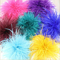Broche en plumes d'autruche teintes sur mesure, faite à la main, pour mariage, fête, vêtement, accessoire de costume - Vente en gros usine