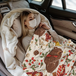 Manta de Oso Adorable, Franela de 280 g/m², 50x60 Pulgadas, Manta de Forro Polar Suave y Acogedora al por Mayor para Cama, Sofá, Invierno, Regalo para Dormitorio Infantil - Product Image 3