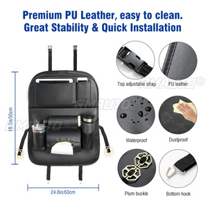 Car Foldable Backseat Organizer <b>Tablet</b> <b>Holder</b> Storage Pocket Cover Multi-functional Car Seat Back Protectors for Trip Kid Travel - Product Image 4